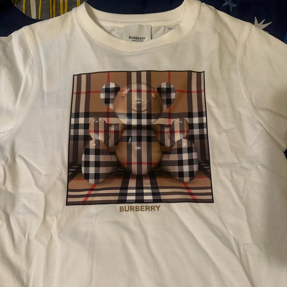 Kids Burberry Plaid Bear Tee (NWOT)